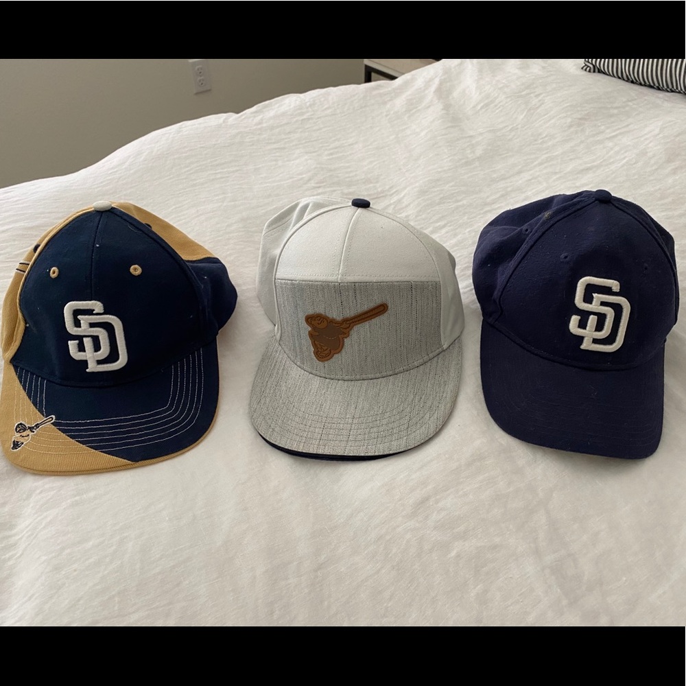 3 Padres Baseball Caps Hats